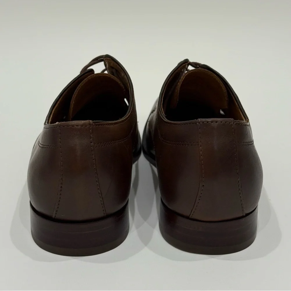 Johnston Murphy Men's 8.5M Mcclain Cap Toe Tan Full Grain Leather Shoes New $160